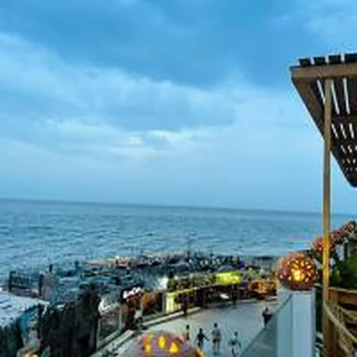 A second view of the sea and promenade.